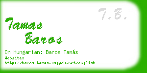 tamas baros business card